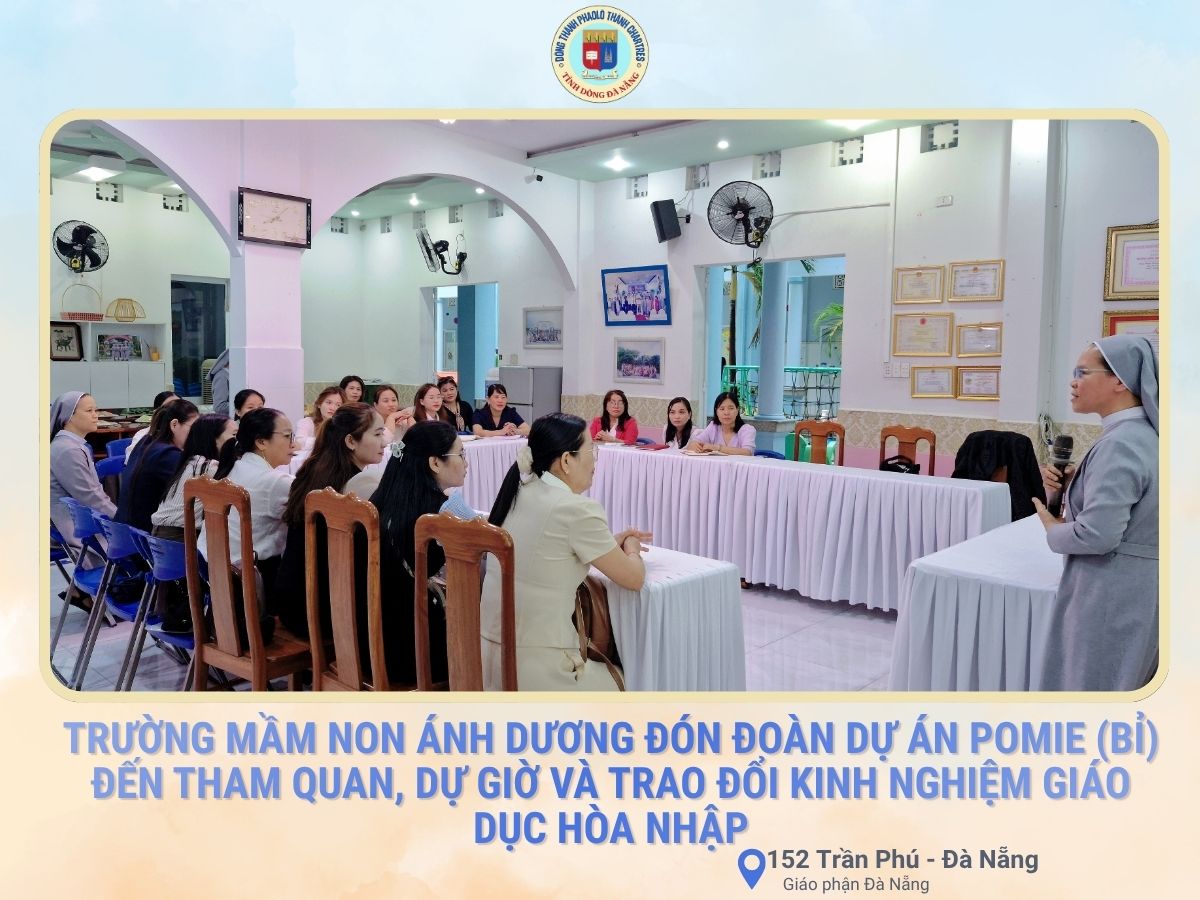 TRƯỜNG MẦM NON ÁNH DƯƠNG ĐÓN ĐOÀN DỰ ÁN POMIE (BỈ) ĐẾN THAM QUAN, DỰ GIỜ VÀ TRAO ĐỔI KINH NGHIỆM GIÁO DỤC HÒA NHẬP