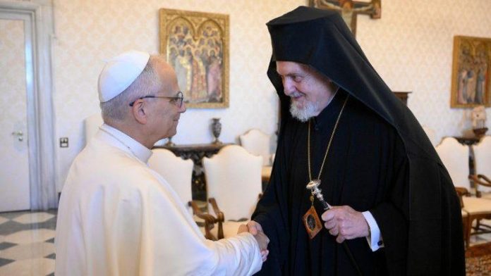 il_papa_riceve_la_delegazione_del_patriarcato_ecumenico_di_costantinopoli_il_saluto_al_metropolita_emmanuel_di_calcedonia