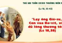 SNLC – THỨ HAI TUẦN XXXIII THƯỜNG NIÊN C – Lc 18, 35-43