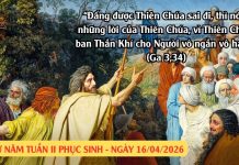 SNLC – THỨ NĂM TUẦN II PHỤC SINH – Ga 3, 31- 36