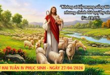 SNLC – THỨ HAI TUẦN IV PHỤC SINH – Ga 10, 11-18
